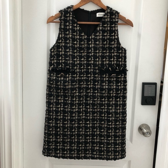 Black and Gold Tweed Dress - Picture 1 of 7